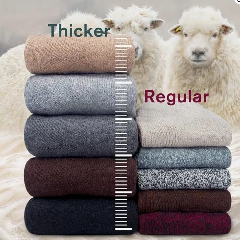 5 Pairs Luxury Wool Soft Socks Warm Winter Fall Womens Thick Cozy Knit NWT - Picture 3 of 6